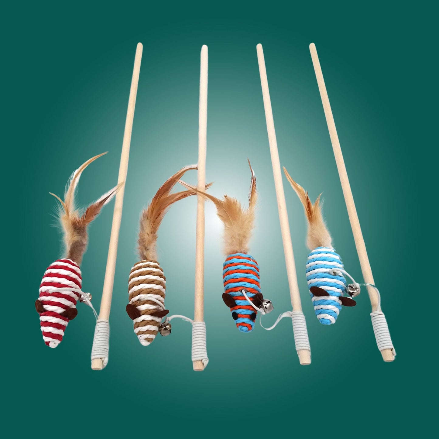 Sisal cat wand mouse